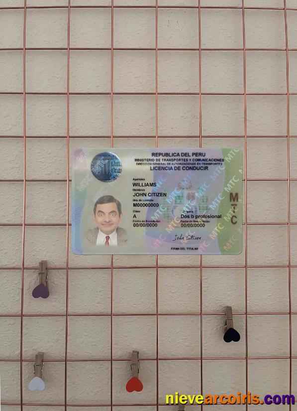 Peru driving license photolook